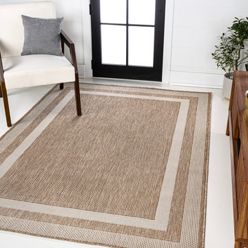 Dover Classic 3-Stripe Border Indoor/Outdoor Area Rug